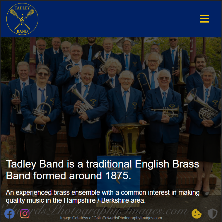 A preview image of the Tadley Band homepage.